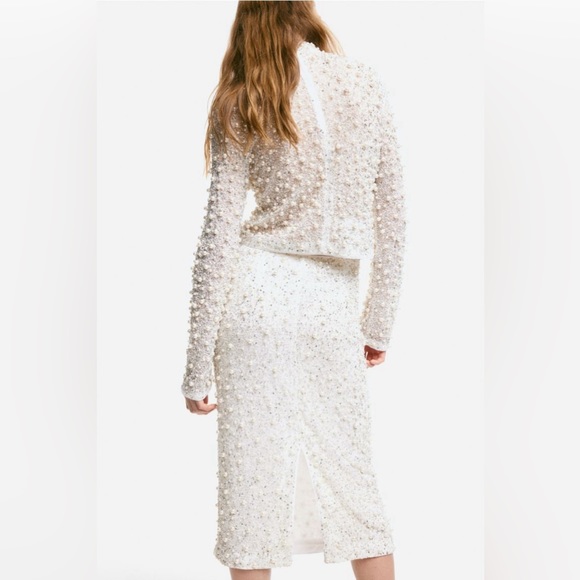H&M Pearl & Crystal Embellished Skirt Size 6 - Picture 8 of 15